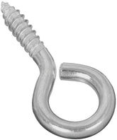 National Hardware N220-434 Screw Eye, #2 Thread, 1.12 in L Thread, 2.62 in OAL, 115 lb Working Load, Steel, Zinc